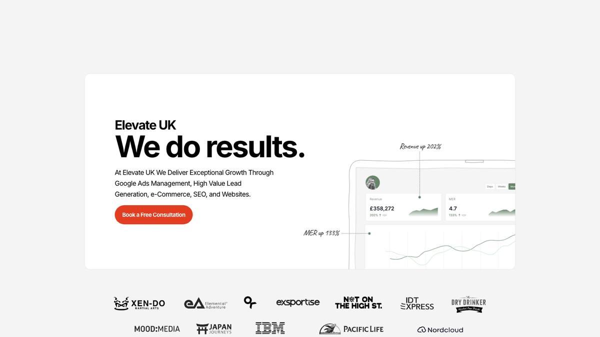 Elevate Uk website