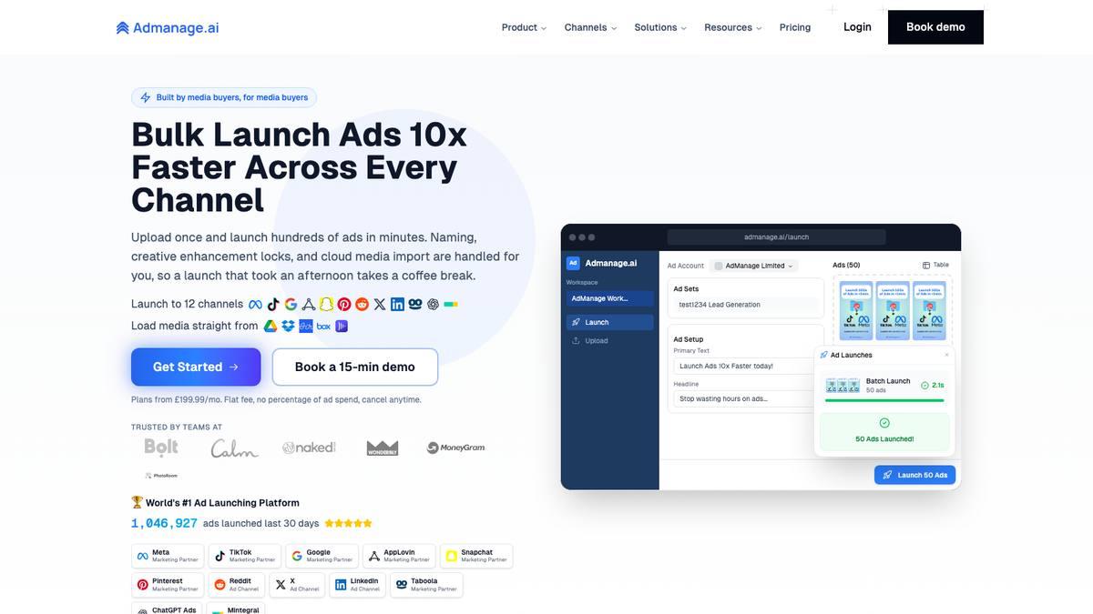 AdManage homepage