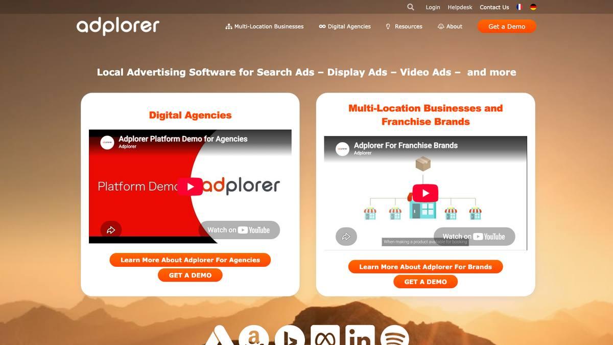 Adplorer homepage